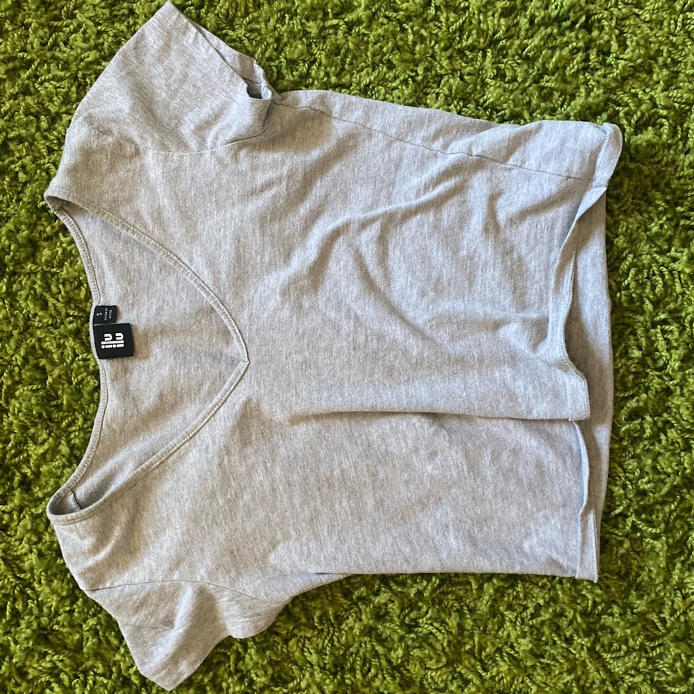 Plain grey crop top